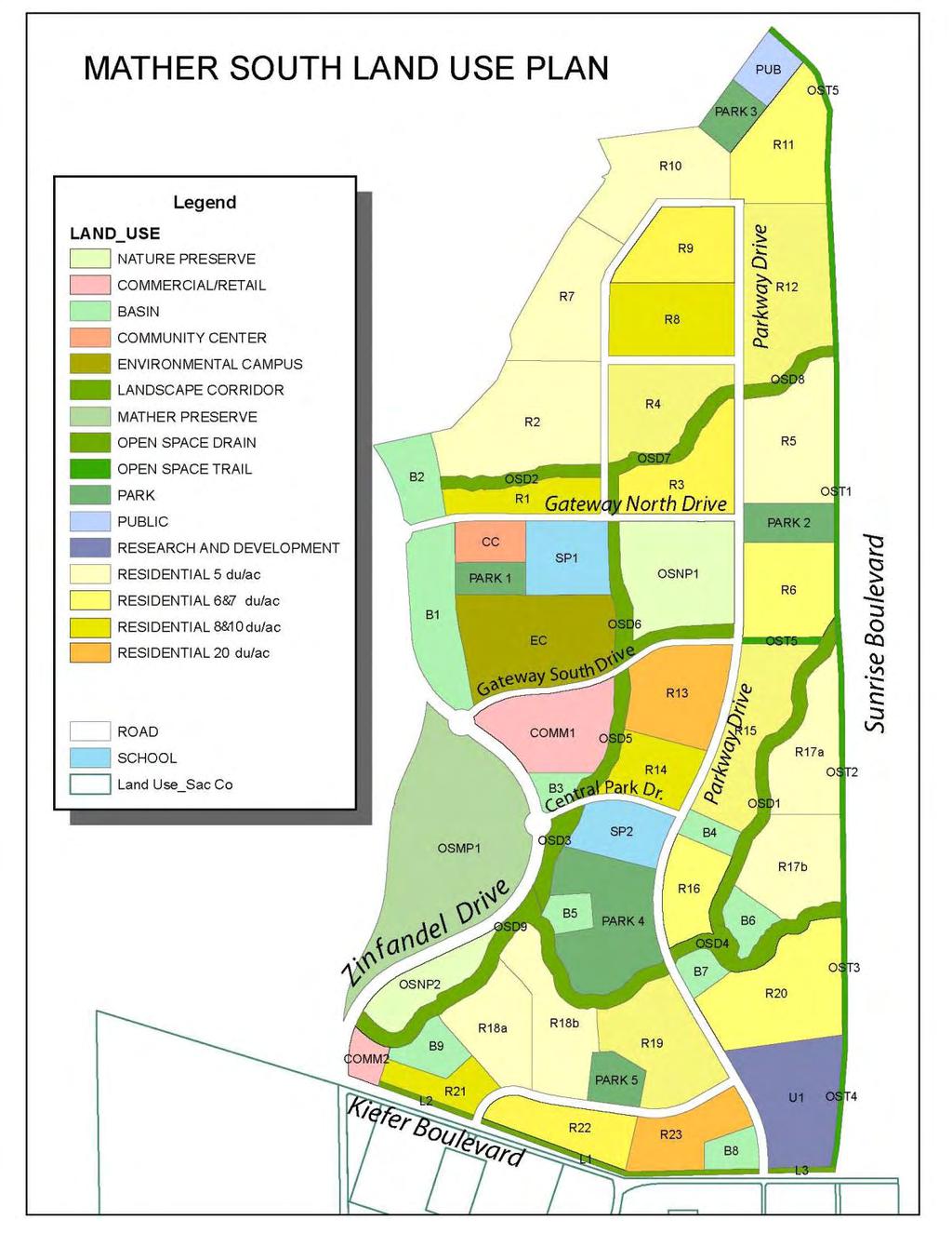 Figure 7-.1 illustrates the distribution of the Master Plan Land Use designations.