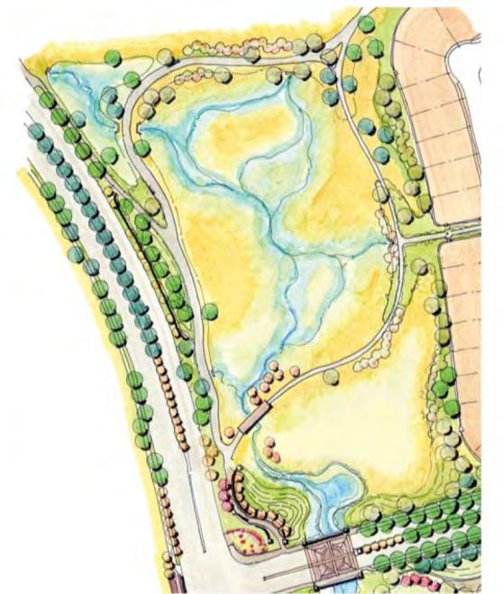 Land Use Plan 4.3-8 Parks The Cordova Recreation and Parks District will own and operate four neighborhood parks (21.55 acres) and one Community Park in the Master Plan (22.48 acres).