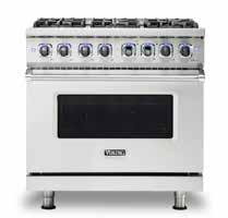 Multiple 15,000 BTU burners and one 8,000 BTU burner across the rear efficiently deliver heat to any size cookware.