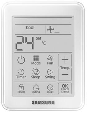 Basic Controls Overview Wired Remote Controllers MWR-SH10N Simple Touch Wired Controller Touchscreen control Backlit LCD display Controls from 1 to 16 indoor units Built-in room temperature sensor
