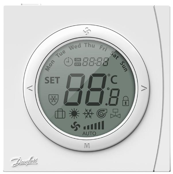 Description Features: Scandinavian design with white backlight; User-friendly interactive interface; Room temperature display and settings; 12 or 24 hour clock display and settings; Three-speed