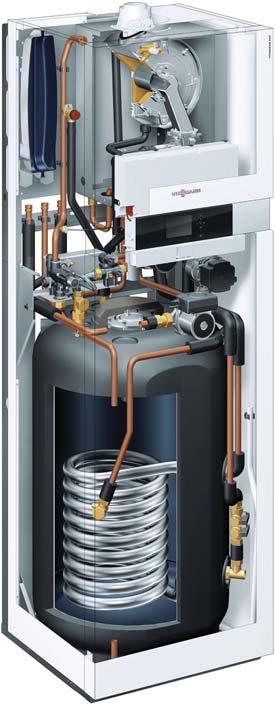 heating system. With a footprint of just 0.4 m 2, this storage combi boiler needs only a small amount of space, so can fit into any recess.