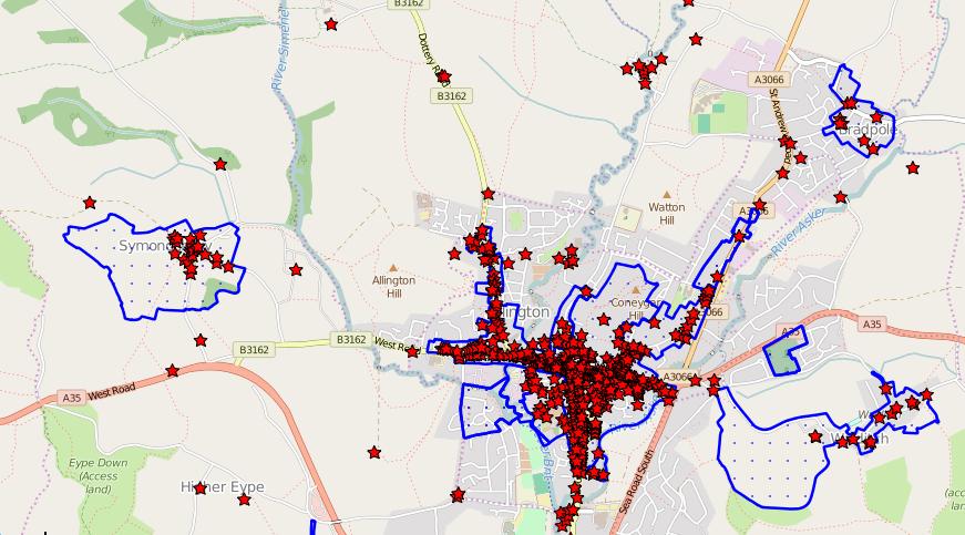 Map of Listed Buildings (red