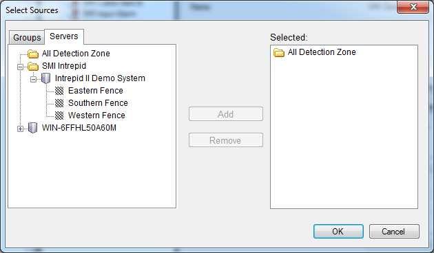 5. From the Trigger group open the Sources by selecting Select this opens the Select Sources dialog.