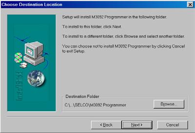 M3092B-33 E M3092 Programmer The Setup program will