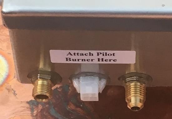 4. On the side of the AWEIS Ignition Control Box there are two brass fittings and a white electrical Molex connector for the Pilot Burner