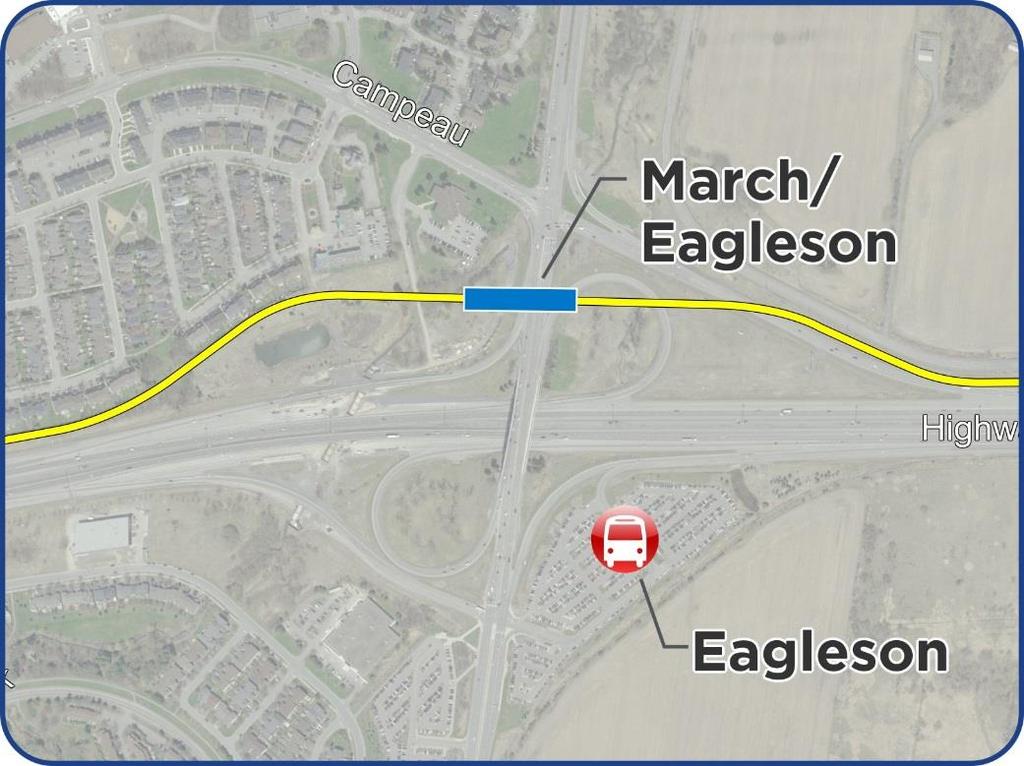 March/Eagleson Station LRT will follow previously studied and approved BRT alignment Main considerations in developing a
