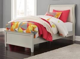paint Made with select hardwood solids and birch veneers Sleigh shaped headboard features upholstered panel