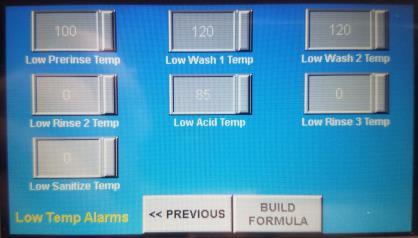 The Kleen Flo Wash Controller will need to have the following settings programmed depending on if it does or does not have a Temp Probe installed.