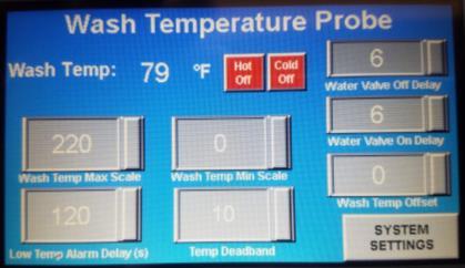 System Settings with NO Wash Temp Probe System Settings with a Wash Temp Probe Formula Settings with NO Wash Temp Probe Formula Settings * with a