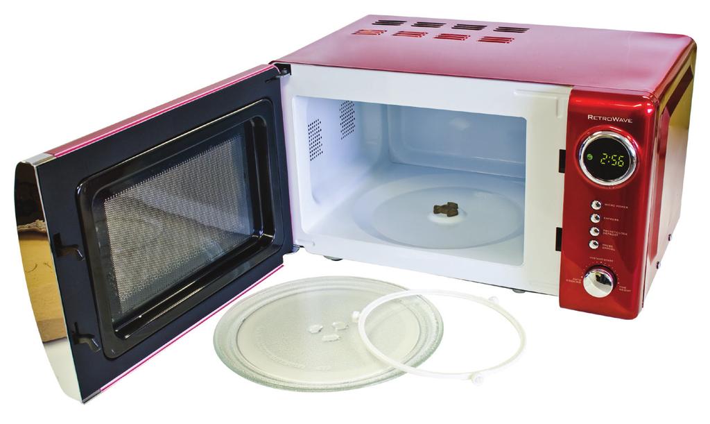 ENGLISH PARTS & ASSEMBLY Your '50s-STYLE MICROWAVE OVEN is fully assembled. Before using, remove all packing materials from inside the oven.