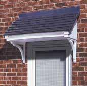 Berkley Mono pitched canopy with traditional clay-tile effect in choice of colours, with close boarded gable and soffit detailing. Includes GRP brackets (BRG7).
