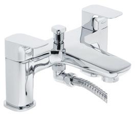 Lever The basin mixer s single lever action and the quarter turn bath filler make