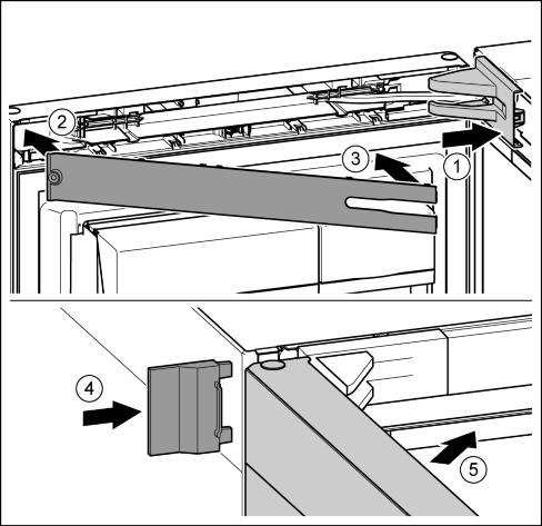 40 u Position the cover and click into place, if necessary, push apart carefully. Fig. 40 (1) u Put cover into position. Fig. 40 (2) u Swivel cover and click into position.