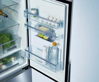 5 1 6 7 Refrigeration solutions 1 Bottle rack 1 2 In-door ice pack storage 1 3 Transparent drawers Bottle Rack Provides space for up to three bottles and safely clicks into the frame of glass shelves.