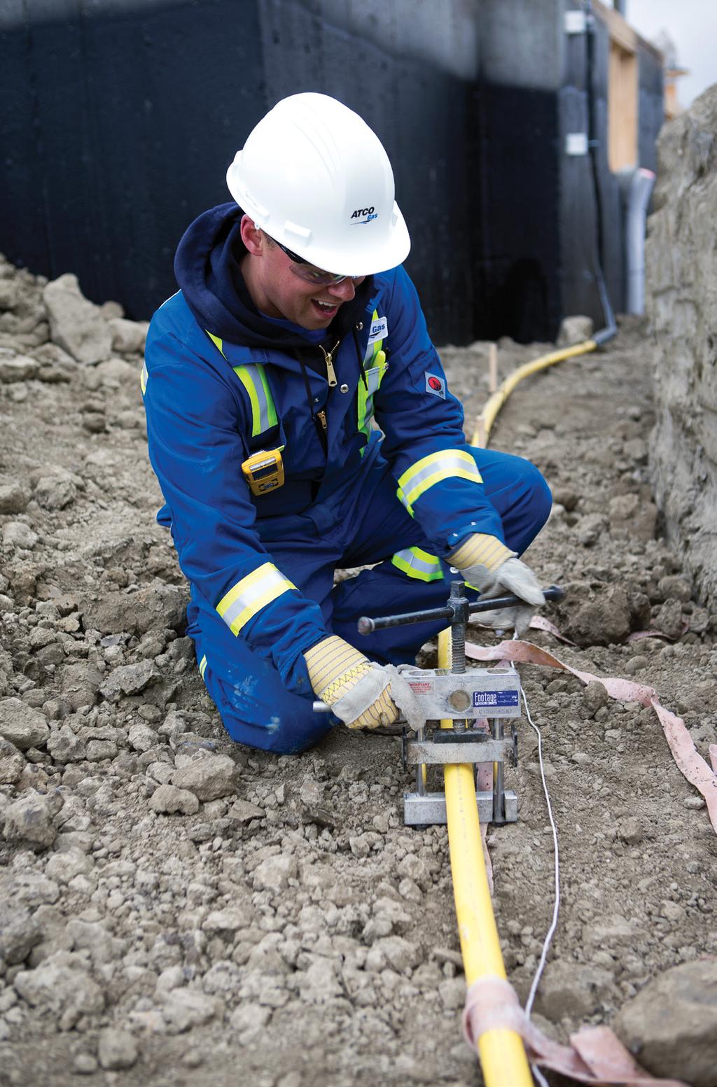 ATCO GAS IS ON CALL 24-HOURS A DAY, EVERY DAY OF THE YEAR RESPONDING IMMEDIATELY TO CALLS AND EMERGENCIES INVOLVING: Natural gas odour (rotten egg odour). Hit or ruptured natural gas lines.