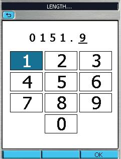 name Editable numeric field Numeric Touch Pad (Tap with stylus or use arrows to