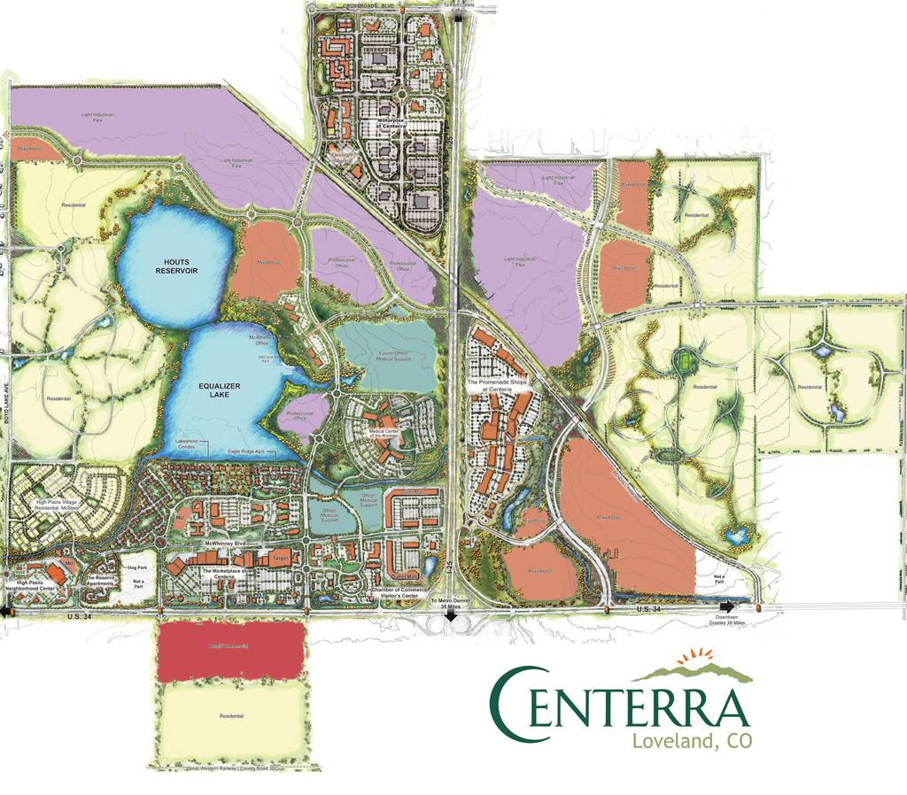 establish a dynamic gateway image designed to announce the entrance into the Centerra Planned Community.