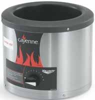 CAYENNE MODEL SS-4 WARMER Ideal for ice cream toppings and nacho cheese sauce Coated aluminum well Holds 4 1 8 quart