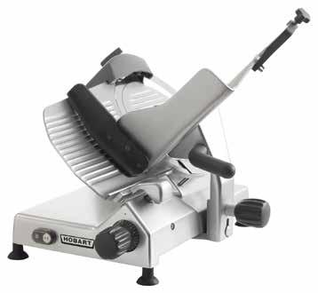 3"d x 21"h MANUAL MEAT SLICER Stainless steel and sanitary anodized aluminum finish 12" hollow
