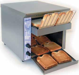 Dishwasher-safe crumb tray Stainless steel finish Limited 1 year warranty ETL, NSF CONVEYOR TOASTER Perfect for
