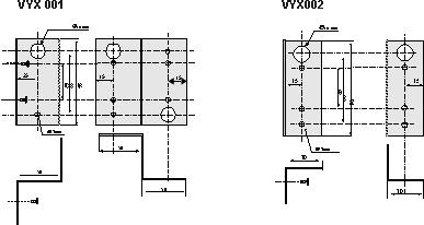 10 9.3 VA 1 DA arc sensor 9 Dimensions 9.3. VA 1 DA arc sensor 14 22 25 4 Figure 9.3-1. VA 1 DA arc sensor dimensions 9.4. Mounting plates for VA 1 DA Figure 9.