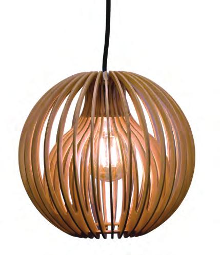 x 18" H CO - Copper copper Decorative globe pendant in natural wood adds warmth and style to any space.