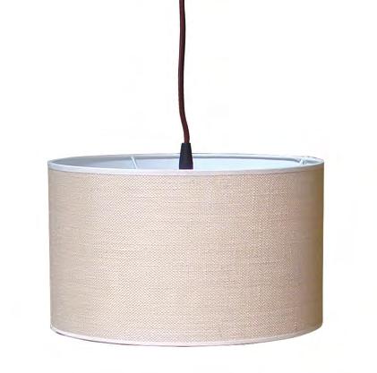 One (1) E26 base socket, 18W max. cetlus Listed. NRTL Certified to UL Standards. Indoor use only. Shade RLM71CYA - Single lamp cylinder pendant, 1 - Ivory Burlap AB - Antique Bronze 6" Dia.