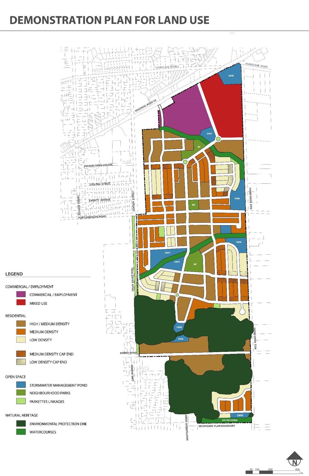 DEMONSTRATION PLAN FOR LAND USE: 50 PERSONS + JOBS / HECTARE DEMONSTRATION PLAN FOR LAND USE: 80 PERSONS + JOBS / HECTARE Residential Lands Percentage of Residential Lands High / Medium