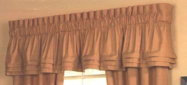 Header The extra fabric above the curtain rod pocket