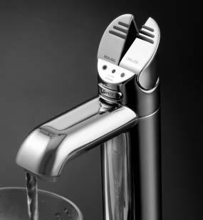 Press or pull lever Operating the HydroTap Blue Chilled Water Light On all the time: This indicates that the temperature of the chilled water is within the usable temperature range.