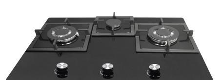 IN DOMINOS SARA NERO 540 30CM, WOK Burner Built in Glass Domino Gas Hob with Flame Failure