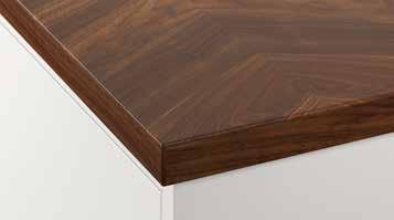 SOLID WOOD AND THIN-LAYER WOOD COUNTERTOPS Wood countertops Walnut The natural colour and grain of wood adds warmth to your kitchen decor. Walnut gets lighter in colour with age.