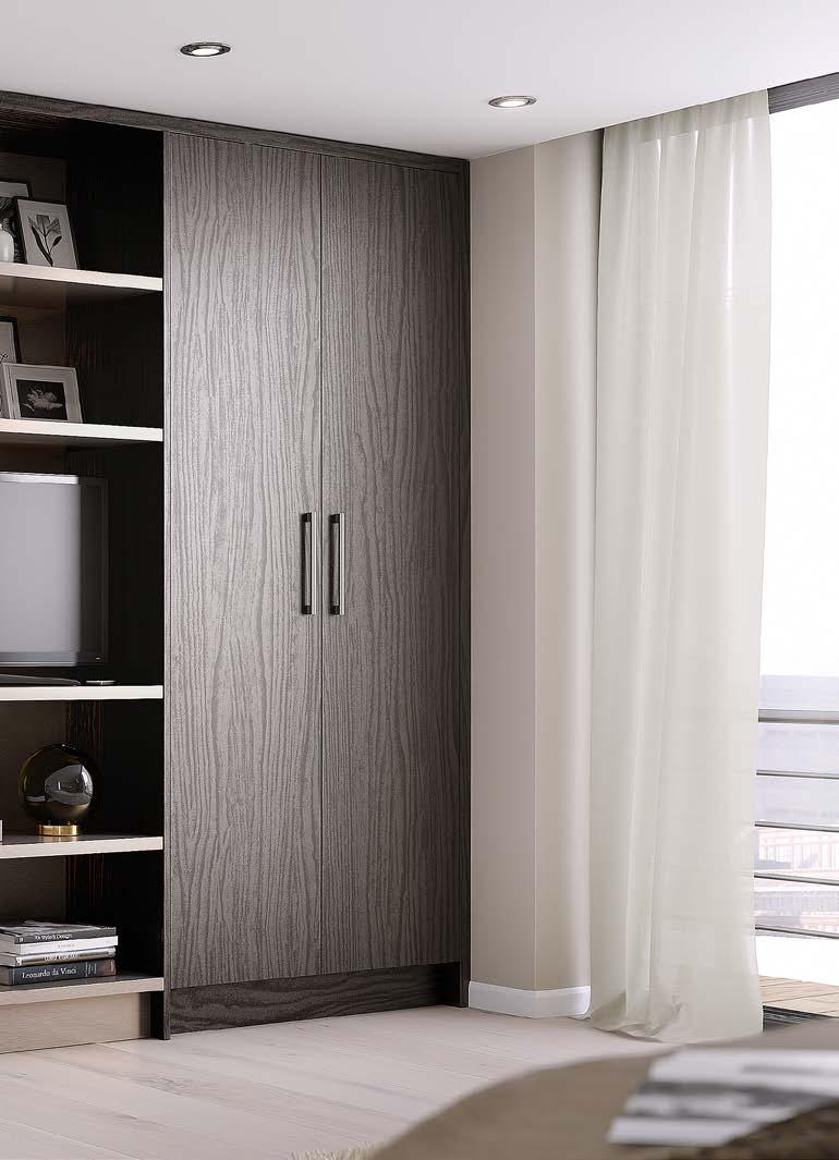 doors are available in four natural walnut decors.
