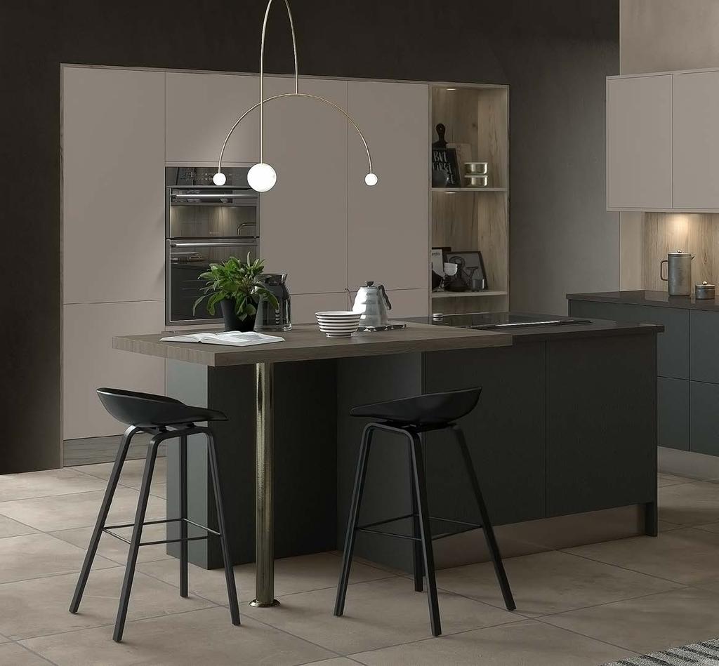 FUSION Fusion Kitchens CONTEMPORARY SLAB DOORS Mix & Match Pick a plain colour and mix it with one of our woodgrains to produce the perfect modern look and feel within your home.