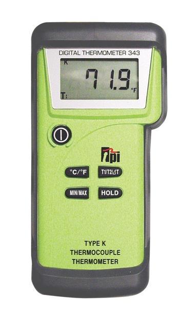 40 Examples of thermometers: left to right: A digital thermometer, an infrared thermometer AC4.