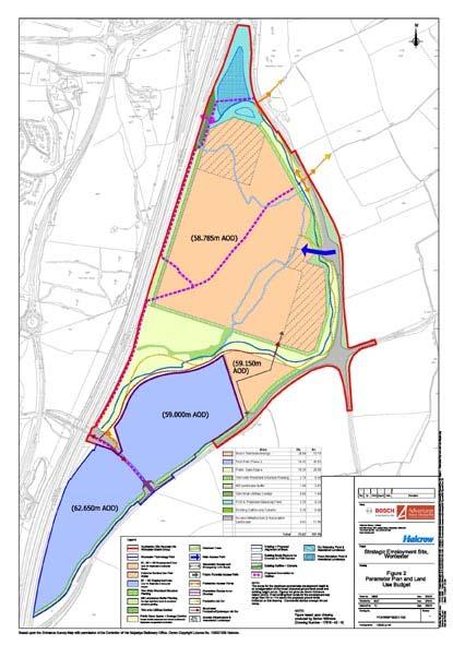 relatively low rise development (See Figure 2). The main access will be onto A4538 Pershore Lane with a secondary access onto the B4636 Newtown Road.