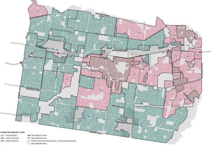 Figure 4: Neighbourhood character precinct maps (City of Whitehorse