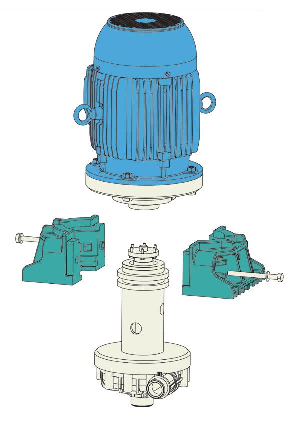Lutz B80 HME-KME Vertical Centrifugal Pump 1 1 IEC standard motor 400V, 50-60 Hz, IP 55 and insulation class F available in the following versions: N (for max. density 1.1 kg/dm³) P (for max.