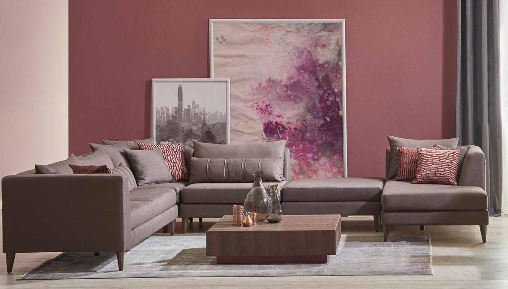 This smart sectional corner sofa can be assembled according to your needs and depending on your available space.