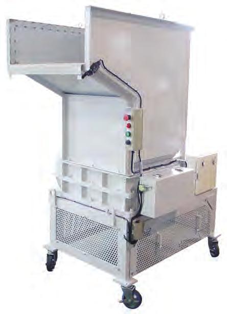 Usable as pre-process for producing recycled materials. Combined with a granulator, a consecutive process from production to recycling material can be performed.