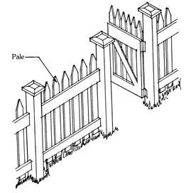 Do not use cinder block, elaborate iron work, unpainted redwood, rough cedar, stockade, post and rail, or chain link fences in the Historic District.