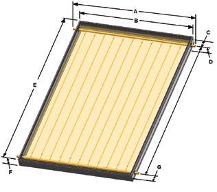 MEDITERRANEO 200 FLAT PLATE SOLAR COLLECTOR Selective solar collectors with 2 m 2 total surface area. Model for vertical installation.