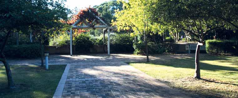 sealed walking and cycling tracks and formal garden areas.