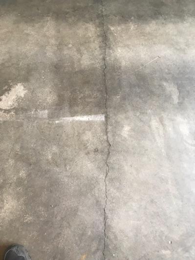 Floor Condition Materials: Flooring is concrete, appeared in good condition overall. Observations: Cracking at the floor does not appear unusual.