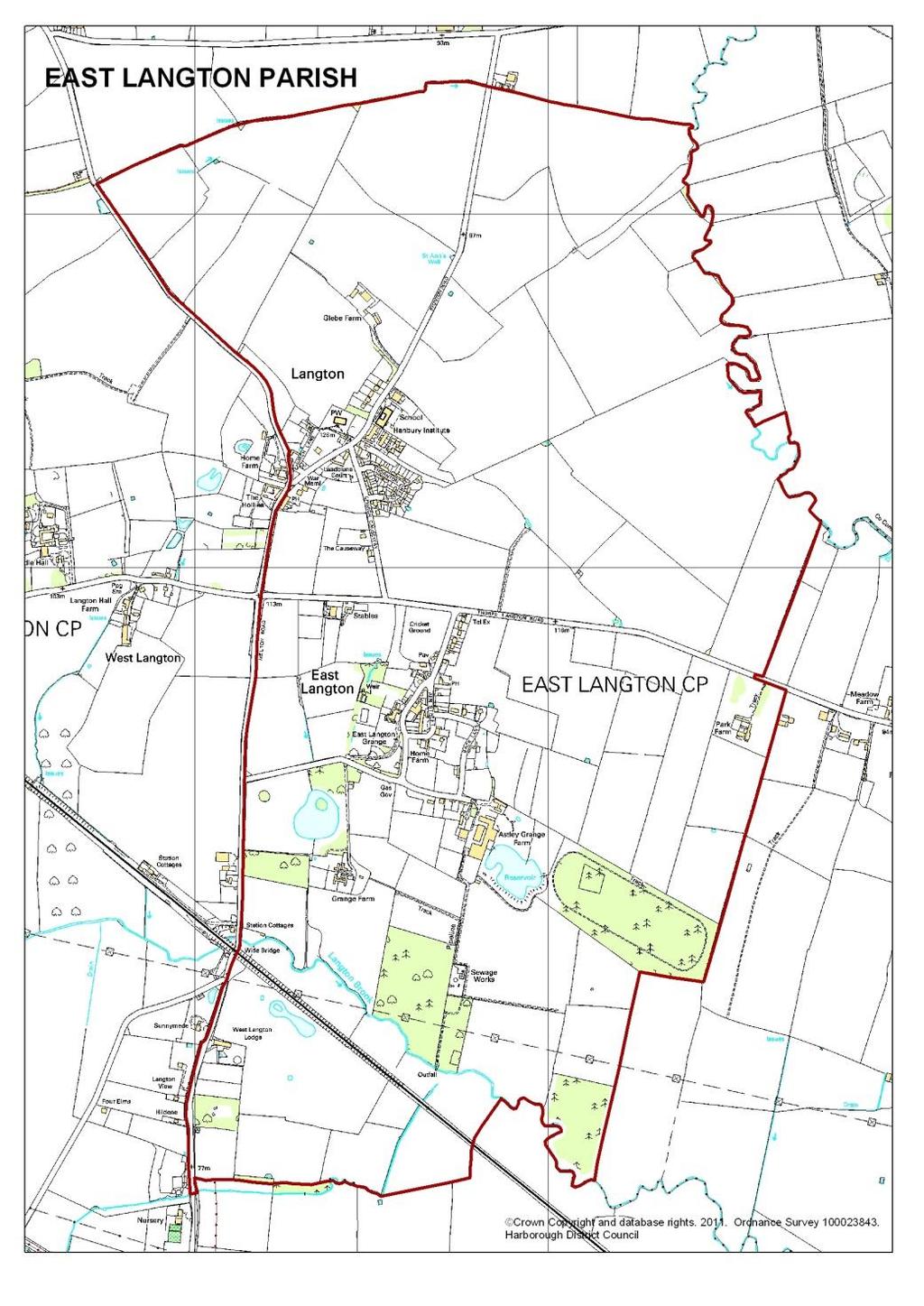 4. Our Neighbourhood The Plan area comprises the whole of the Parish of East Langton in the Harborough District within the south of Leicestershire, as shown in