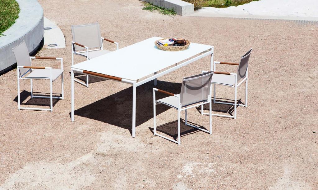 B. Breeze Dining Chair Shown in Aluminium White Finish and White Batyline. $695 B.