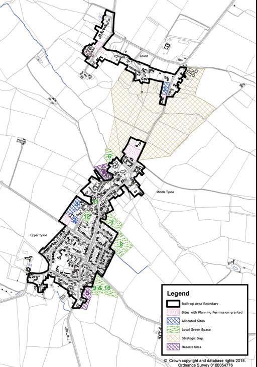 Map 8 Proposals map. For list of allocated and reserve sites see pages 31 and 32 respectively; for list of green spaces see page 42) Figure 2.