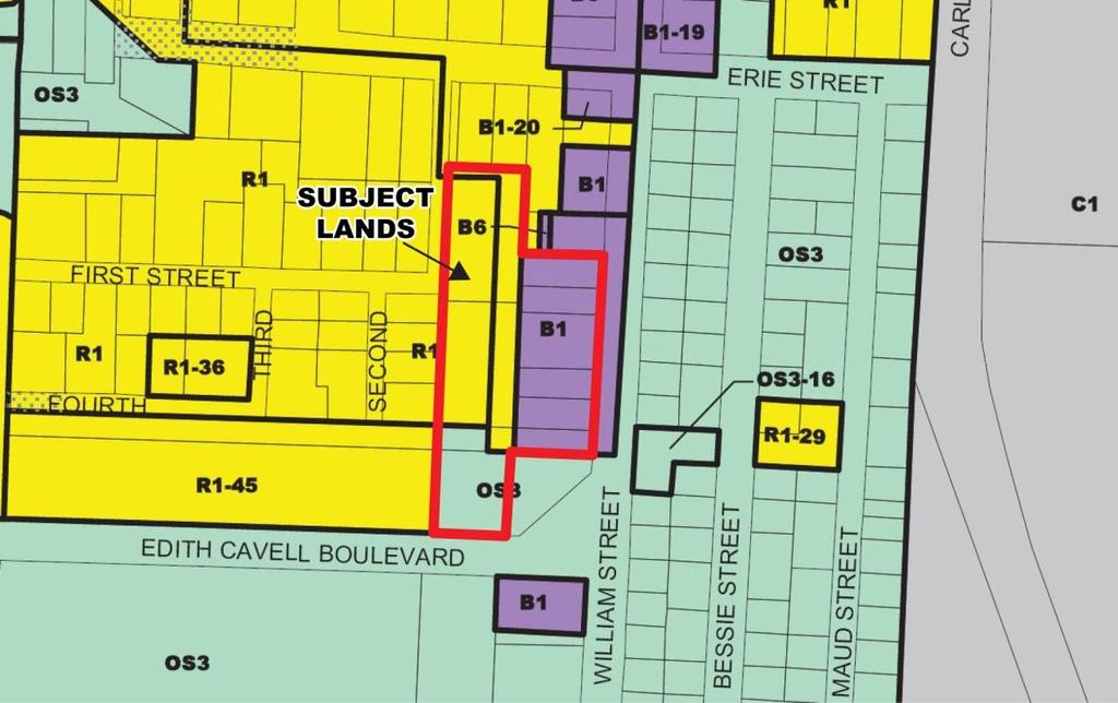 3.4 MUNICIPALITY OF CENTRAL ELGIN ZONING BY-LAW The subject lands are currently zoned Residential Zone 1(R1), Business Zone 1 (B1), and Open Space Zone (OS3) in the Municipality of Central Elgin