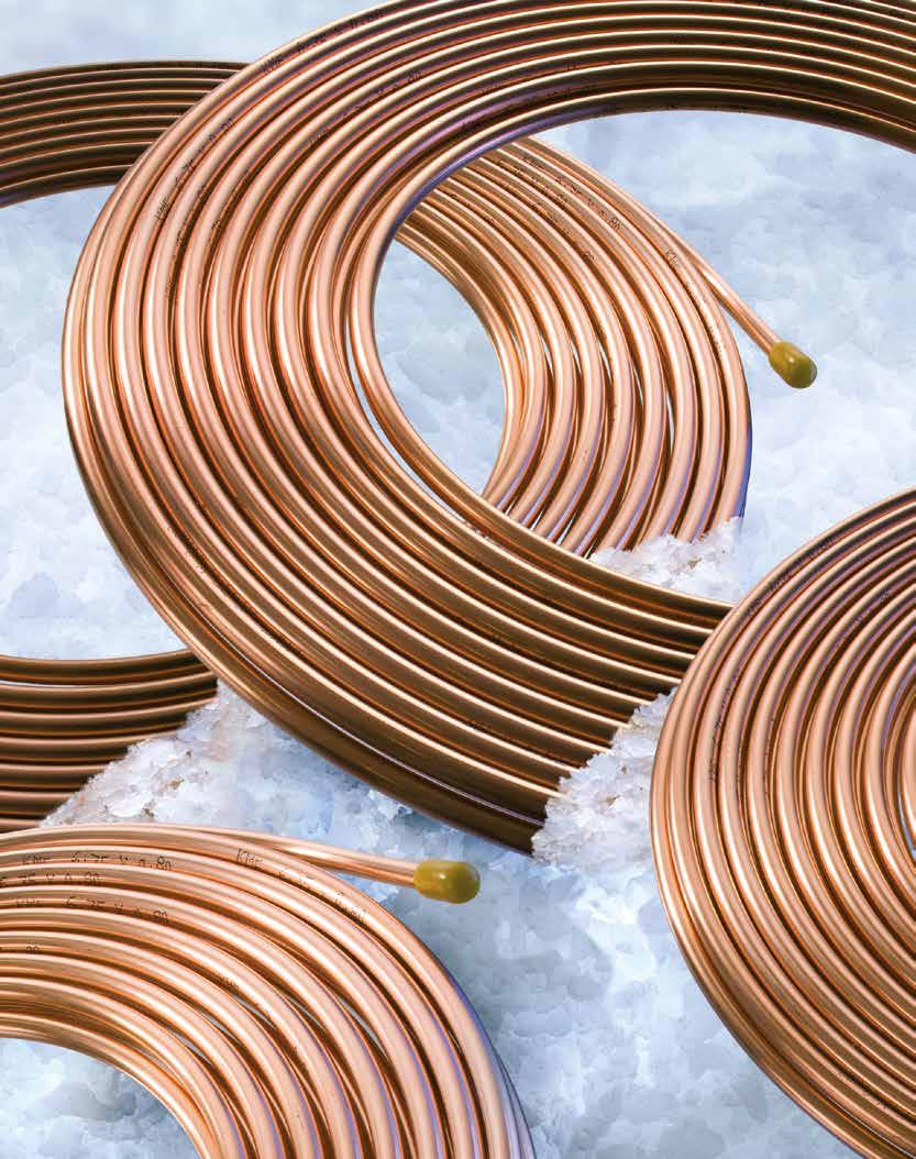 Ultra clean Copper Tubes for the conduct of industrial gases, refrigerants and for usage in vacuum-installations.